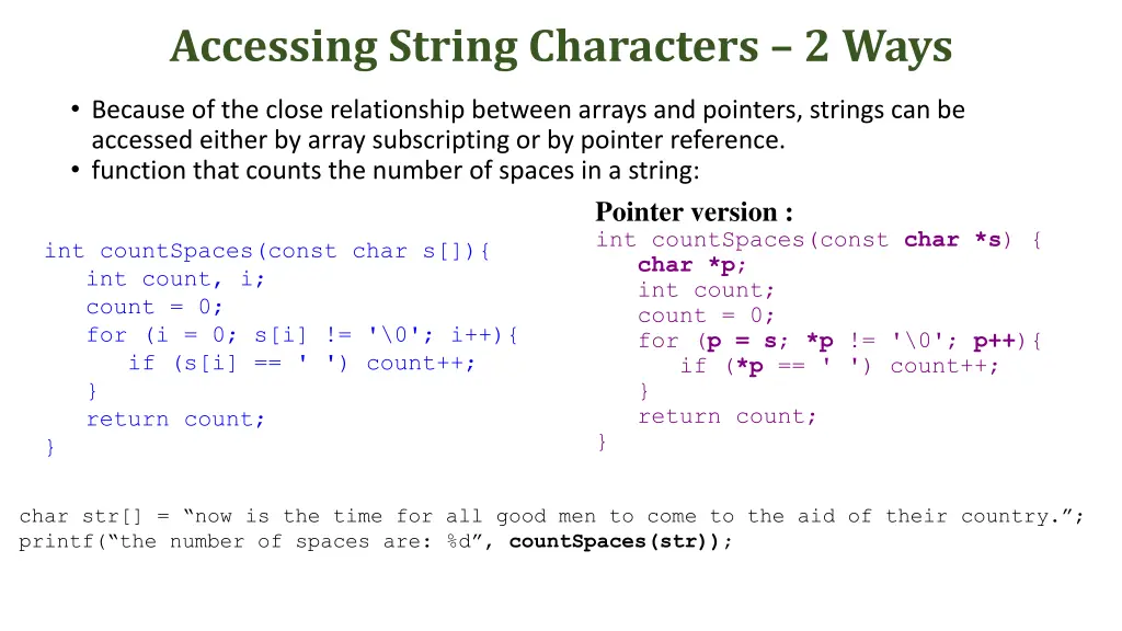 accessing string characters 2 ways