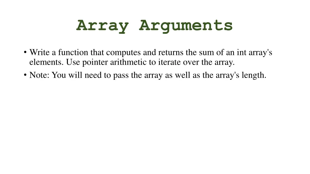 array arguments