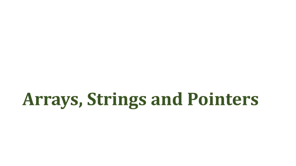 arrays strings and pointers