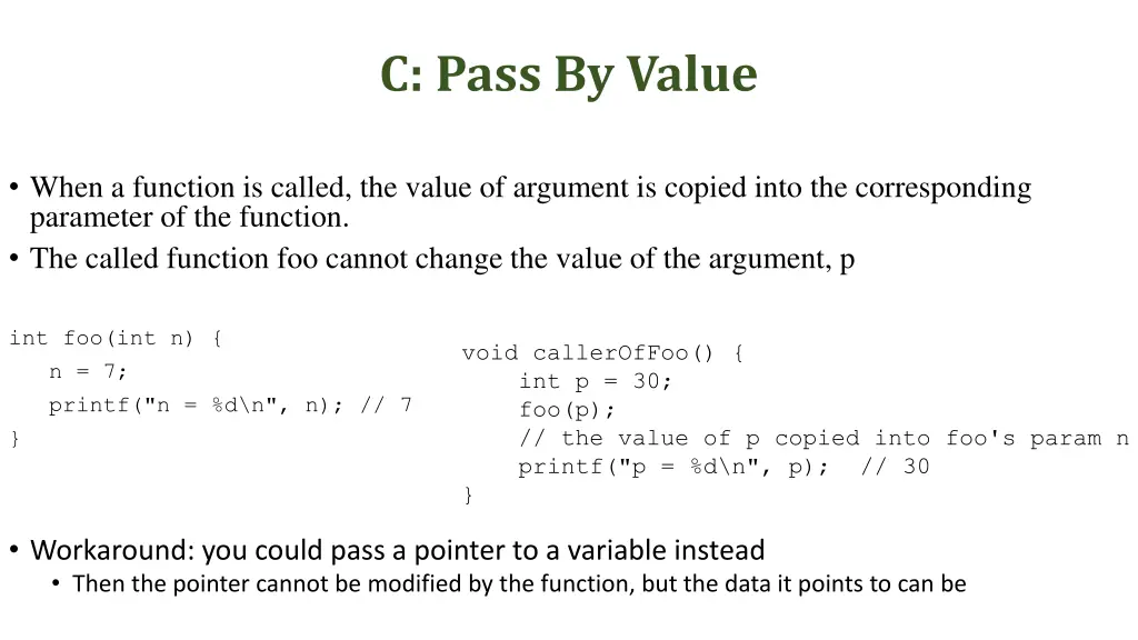 c pass by value