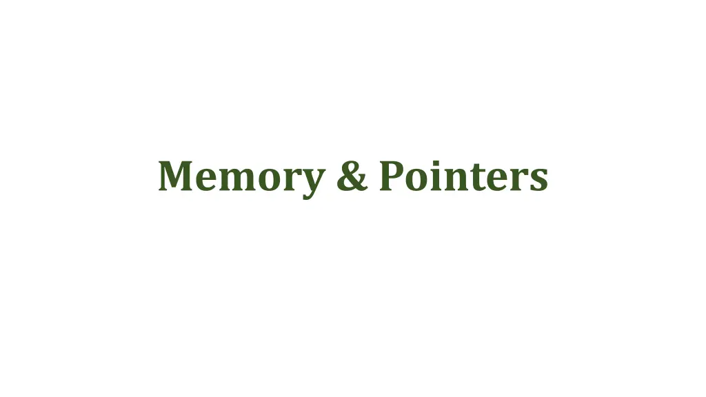 memory pointers