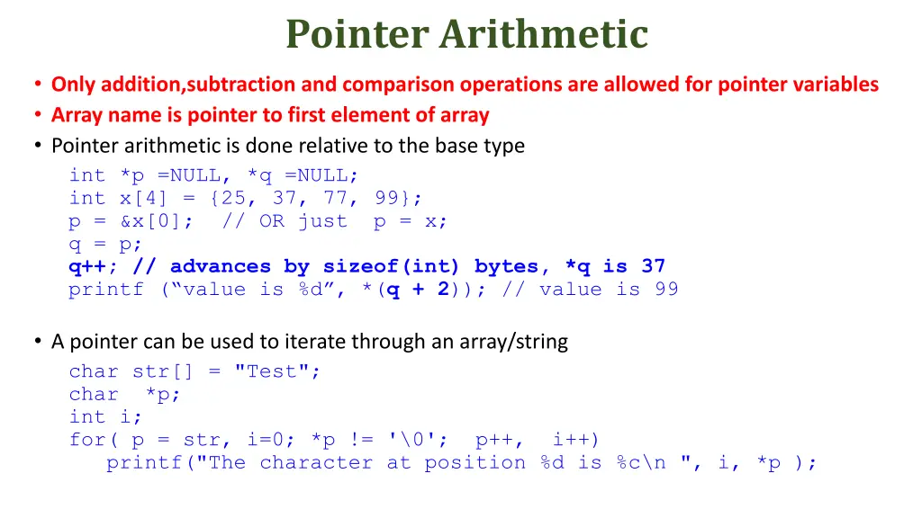 pointer arithmetic 1