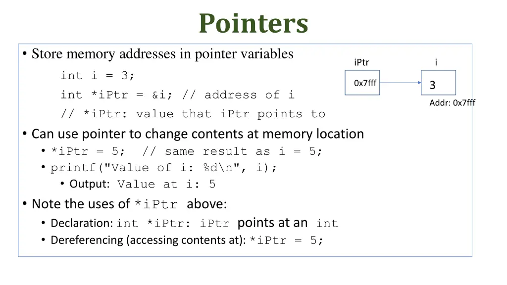 pointers