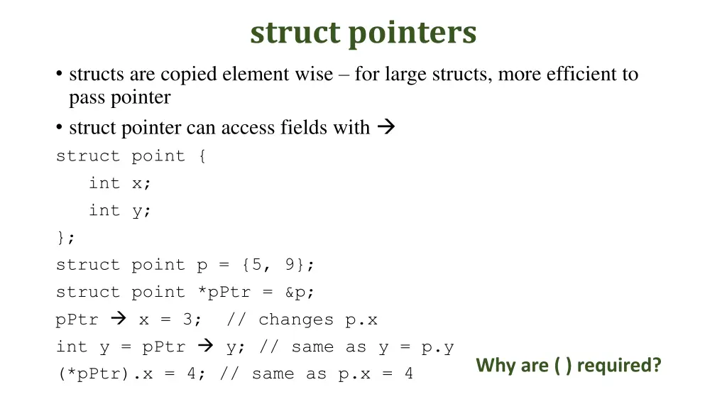 struct pointers