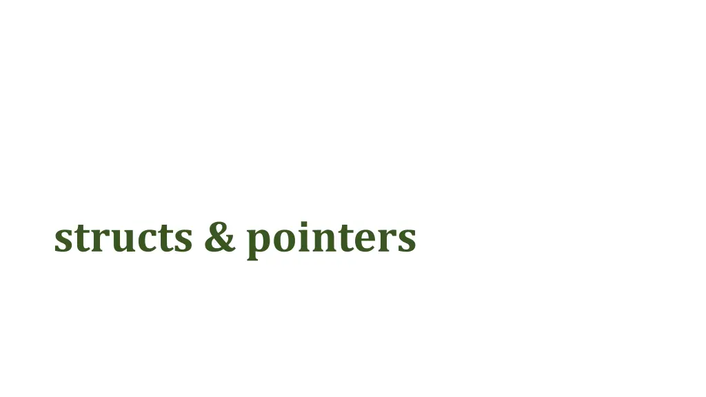 structs pointers