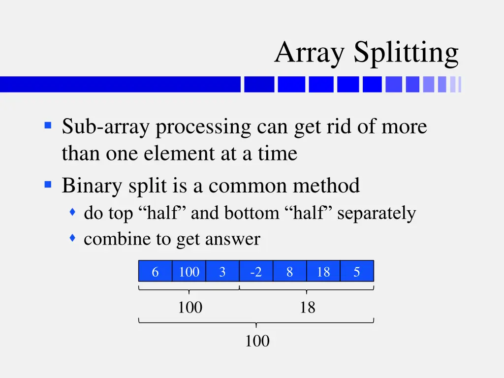 array splitting