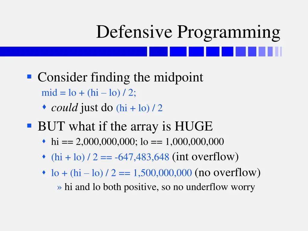 defensive programming