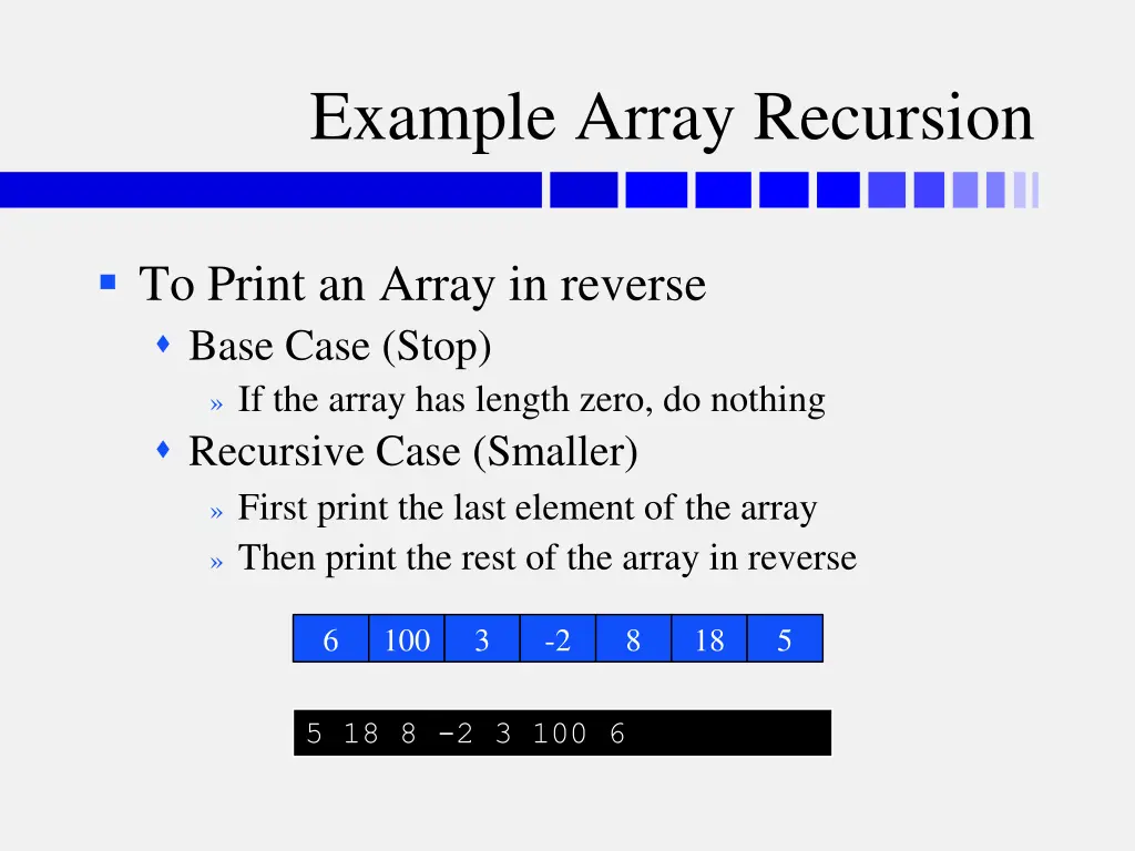 example array recursion