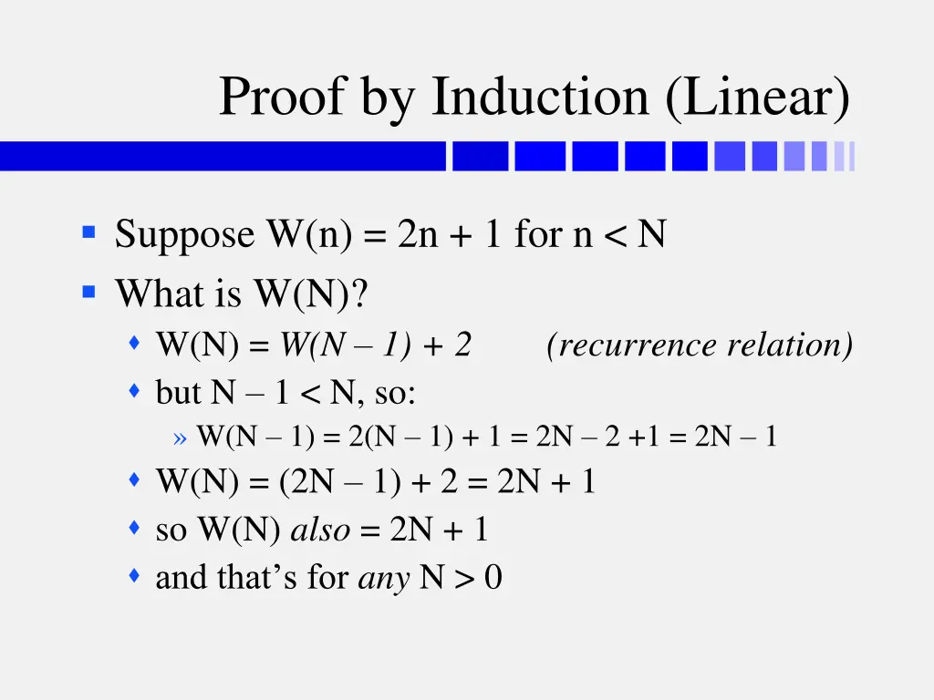 proof by induction linear