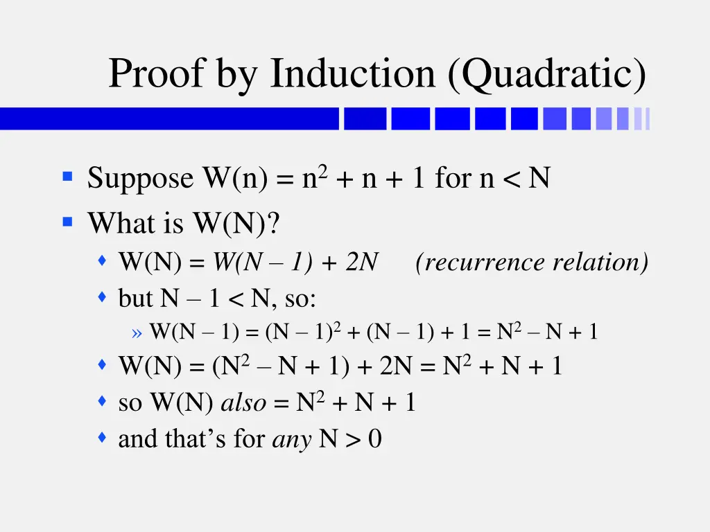 proof by induction quadratic