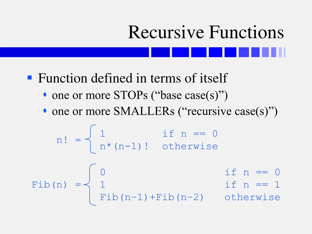 recursive functions
