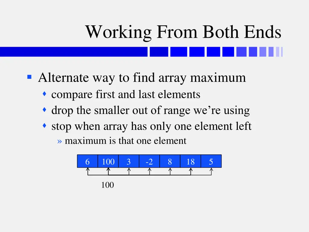 working from both ends 1