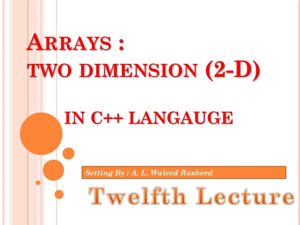 a rrays two dimension 2 d