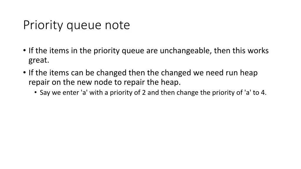 priority queue note