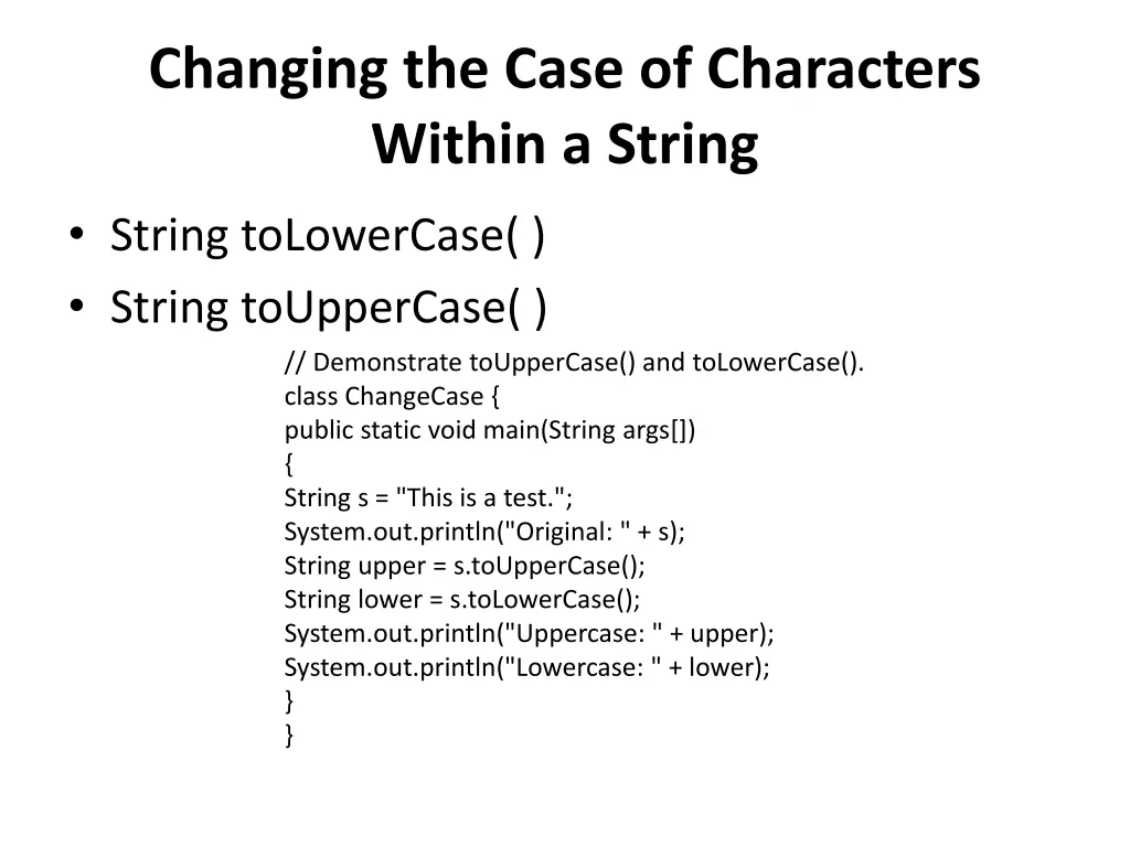 changing the case of characters within a string