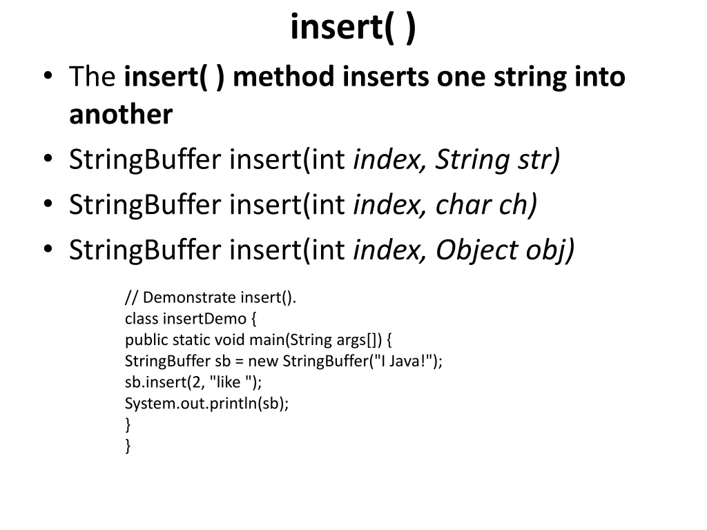 insert