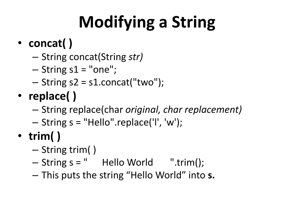 modifying a string 1