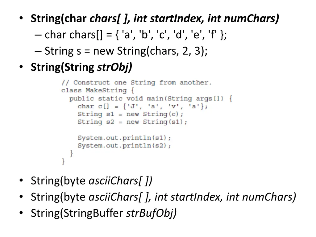 string char chars int startindex int numchars
