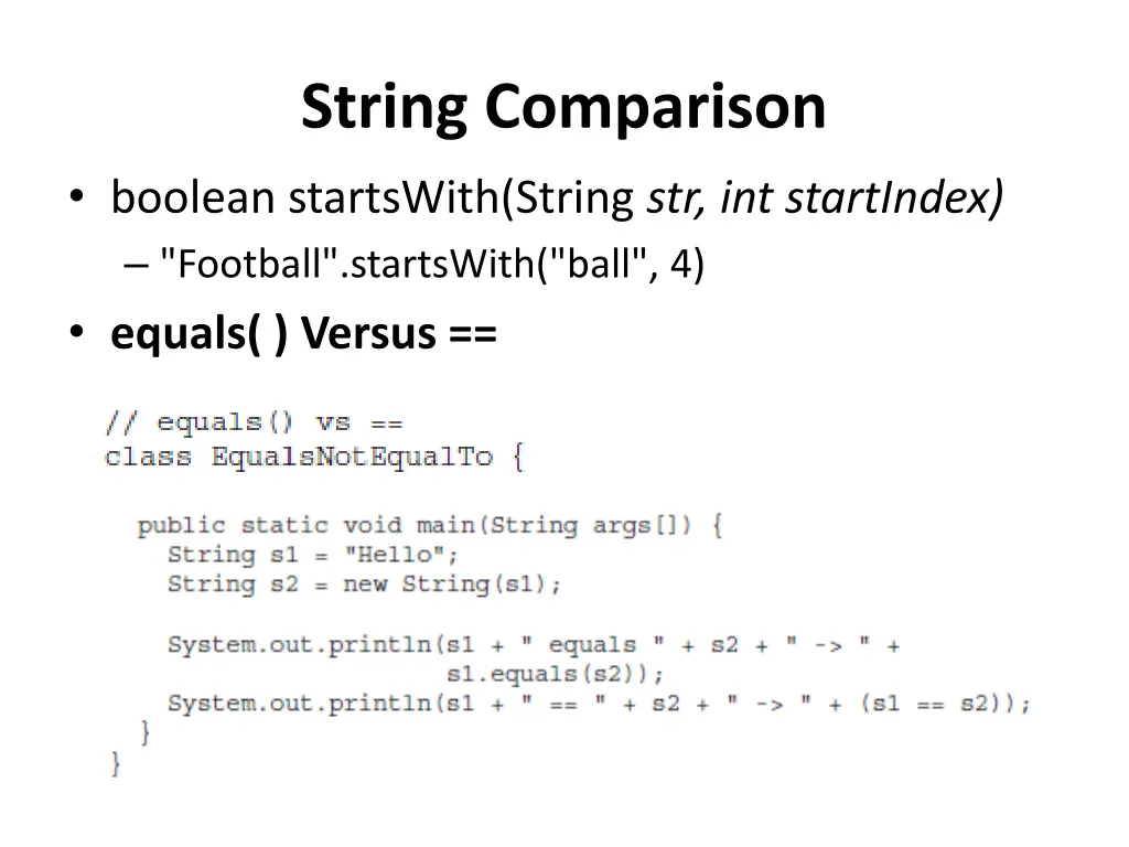 string comparison boolean startswith string