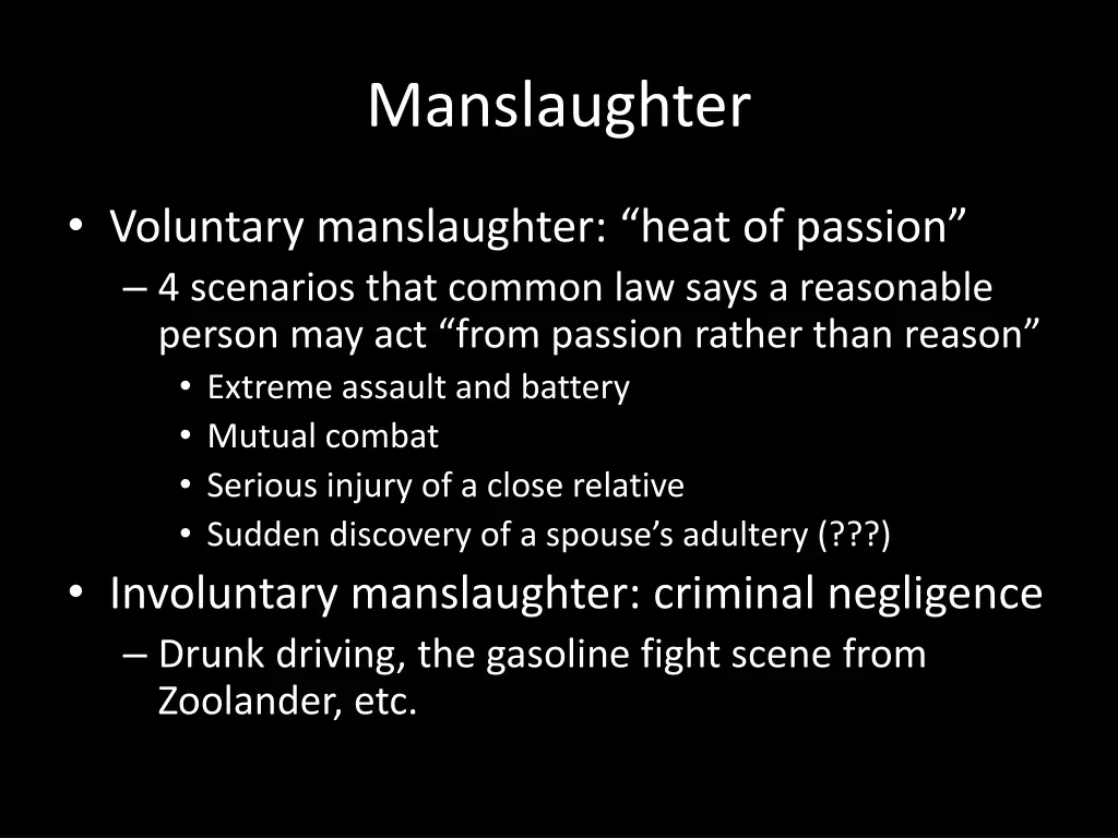 manslaughter