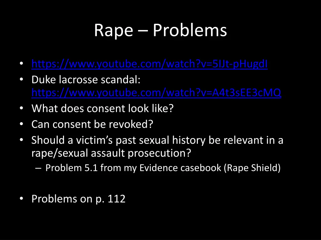 rape problems