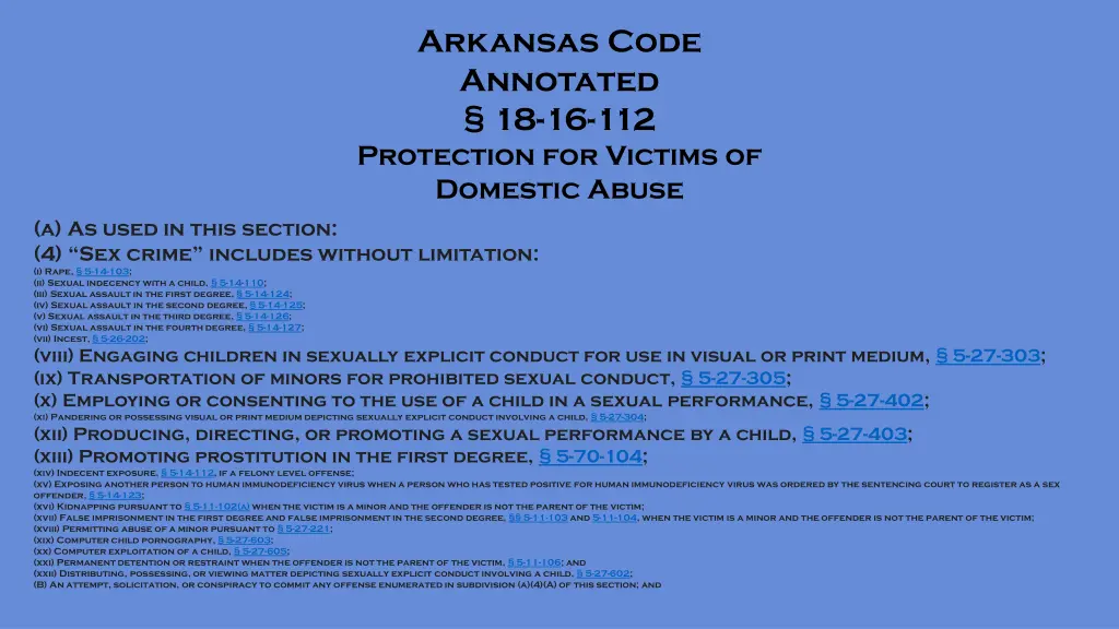 arkansas code annotated 18 16 112 protection 3