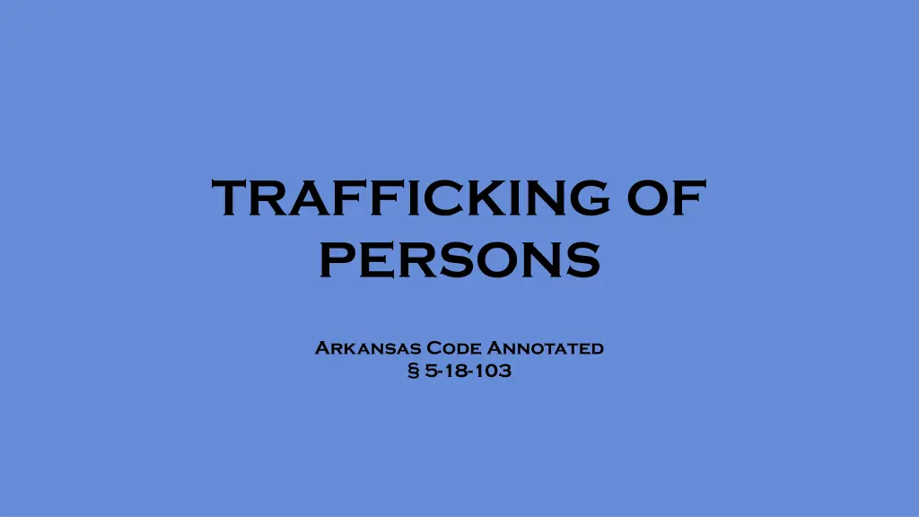 trafficking of persons