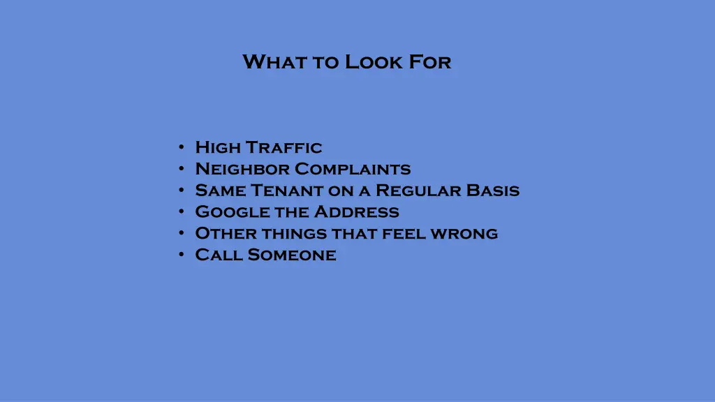 what to look for