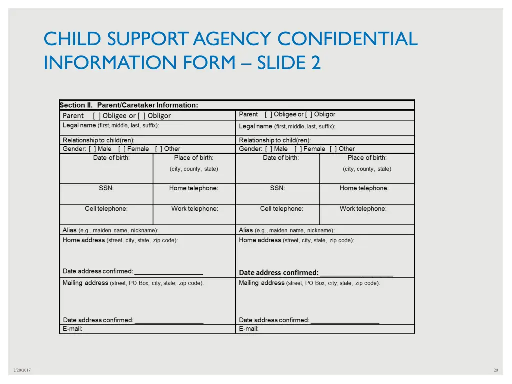 child support agency confidential information 1