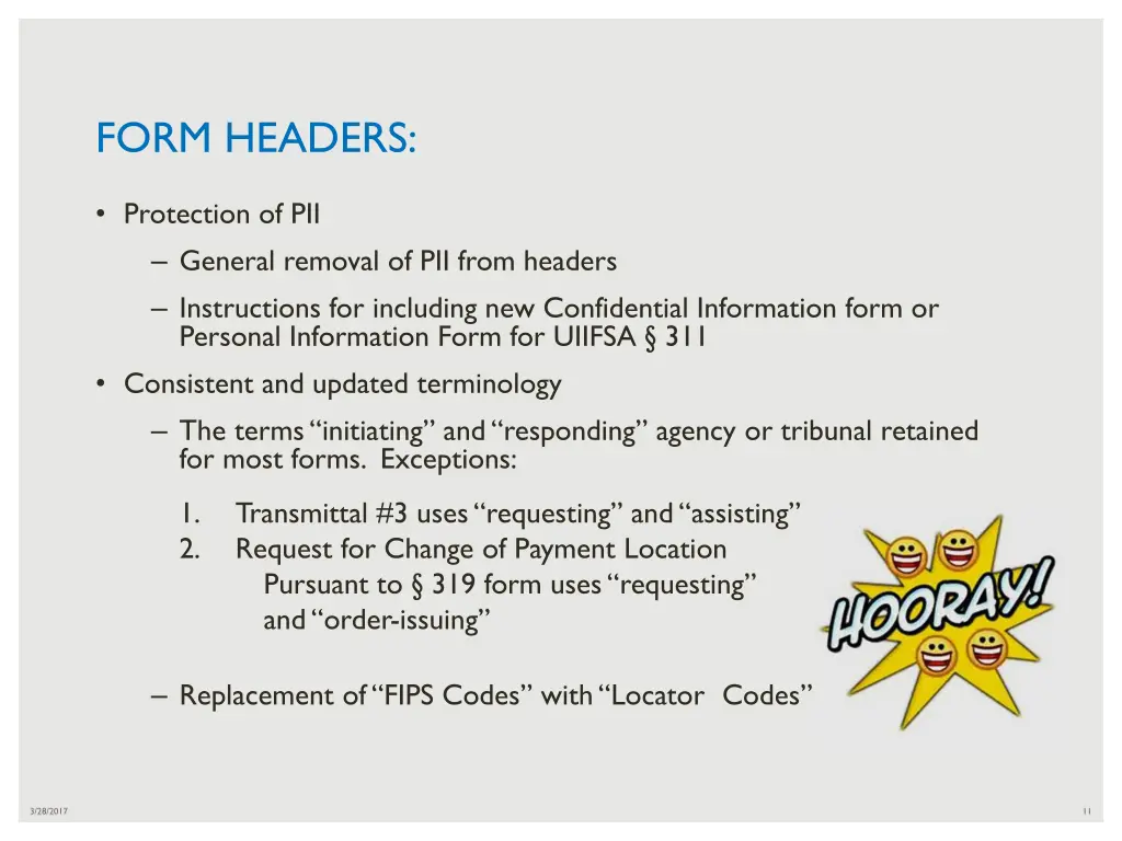form headers
