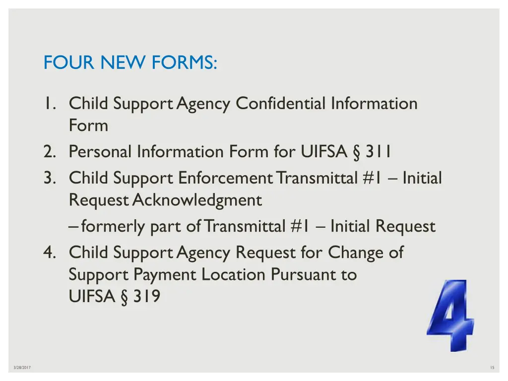 four new forms