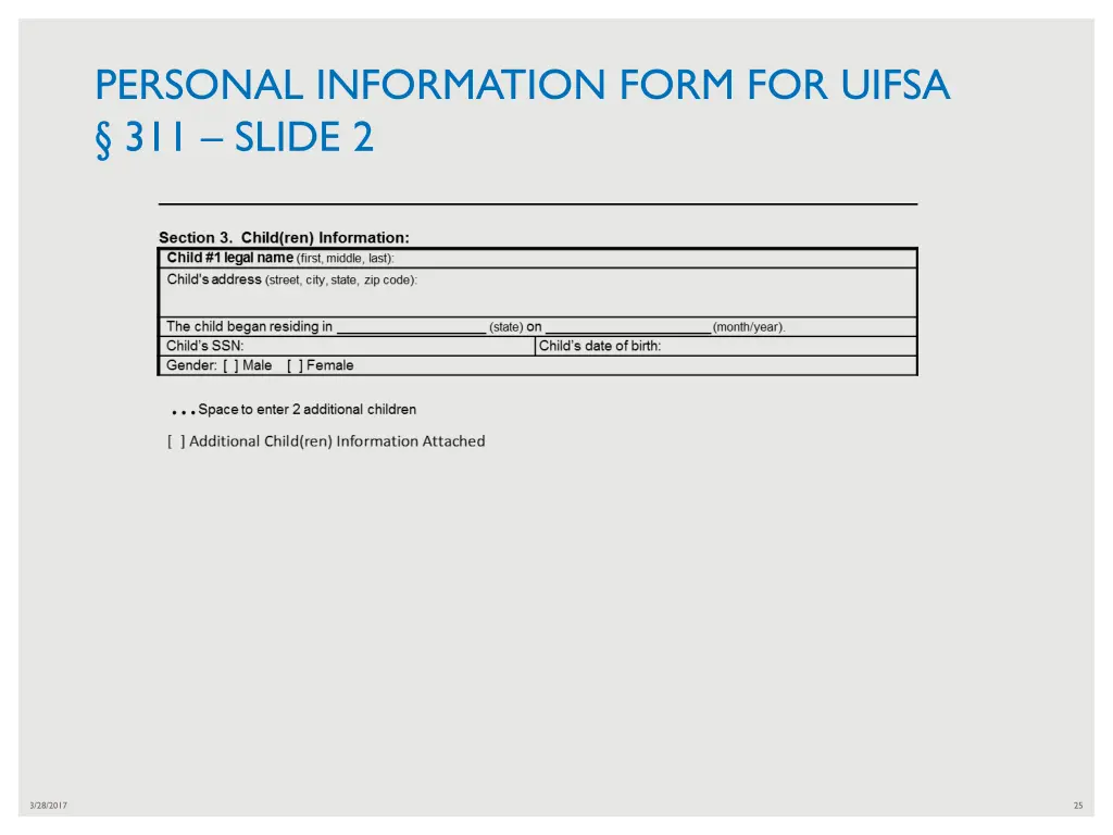 personal information form for uifsa 311 slide 2