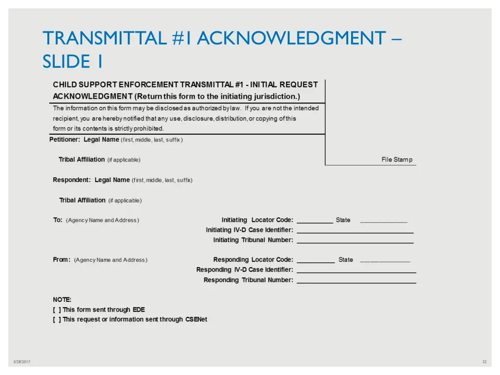transmittal 1 acknowledgment slide 1