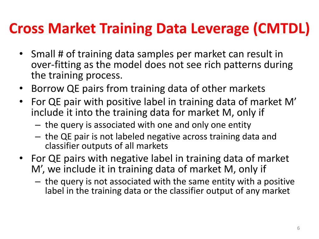 cross market training data leverage cmtdl