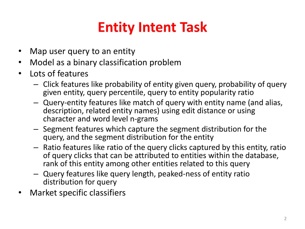 entity intent task