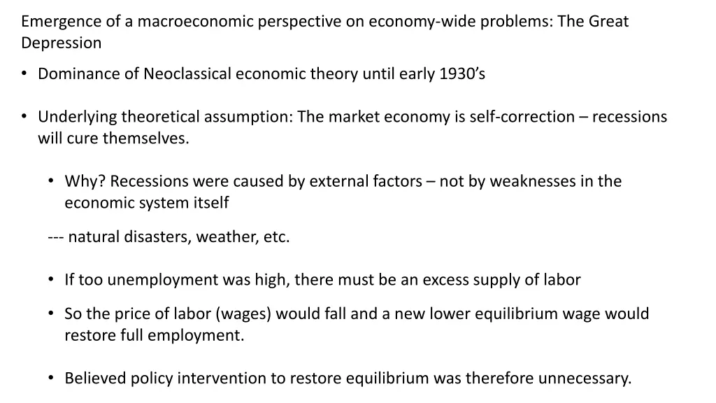 emergence of a macroeconomic perspective