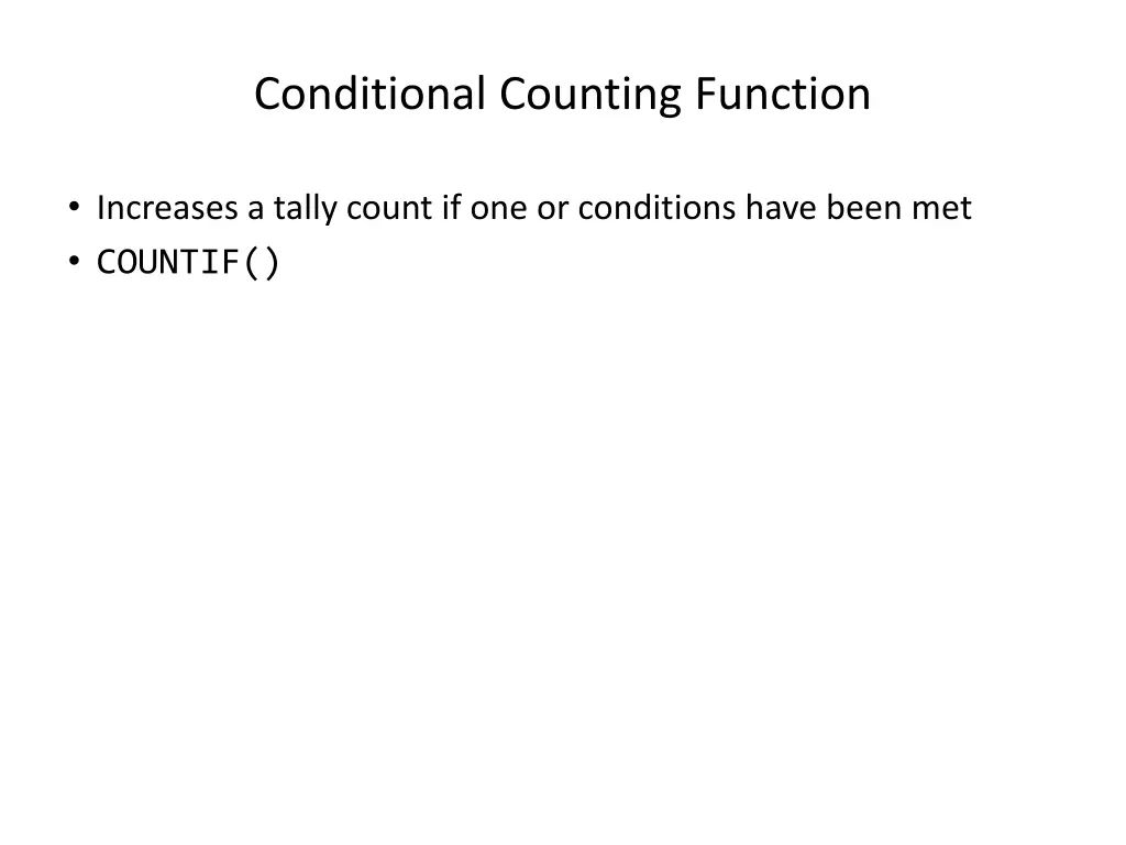 conditional counting function