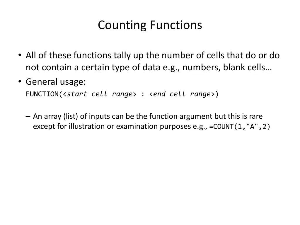 counting functions