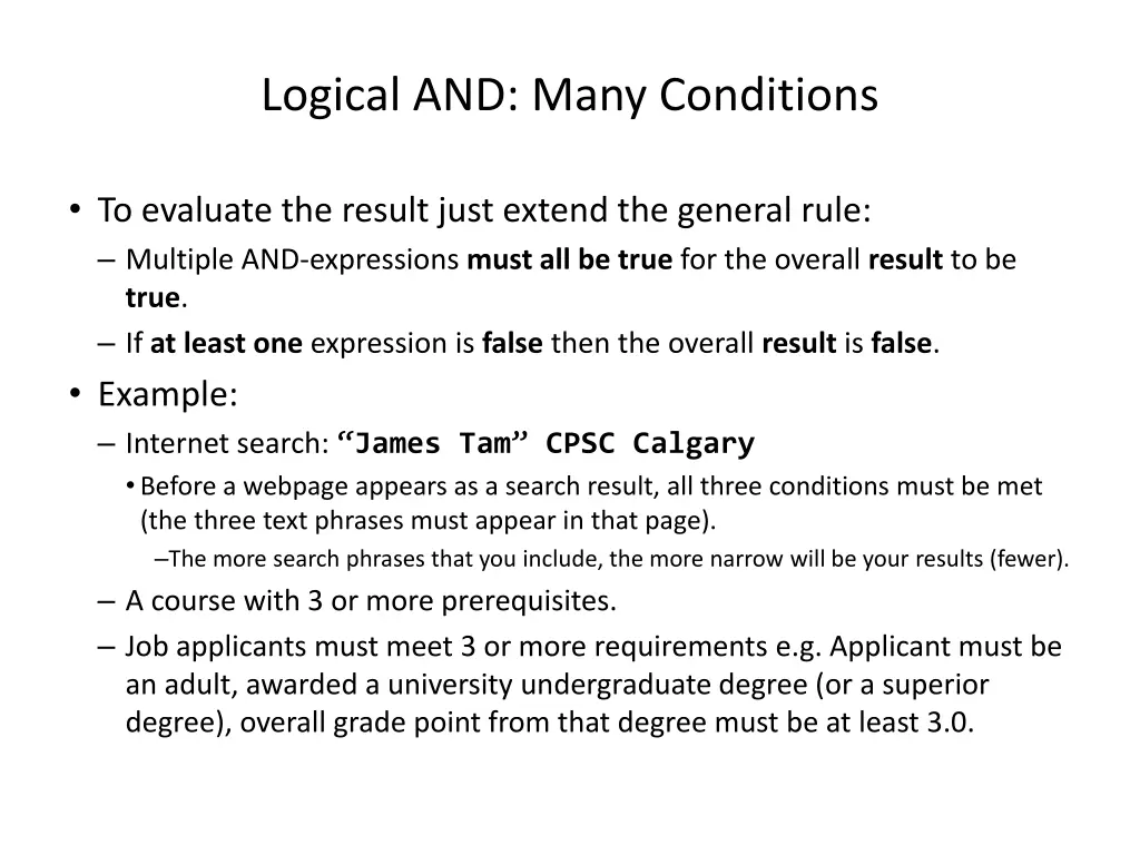 logical and many conditions