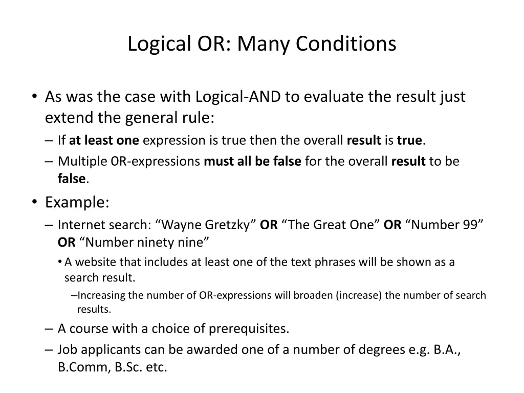 logical or many conditions