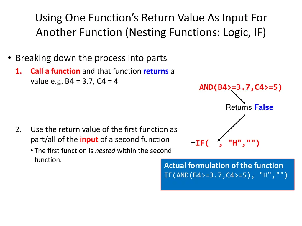 using one function s return value as input