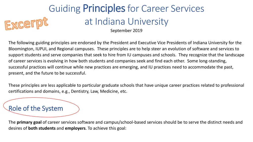 guiding principles principles for career services