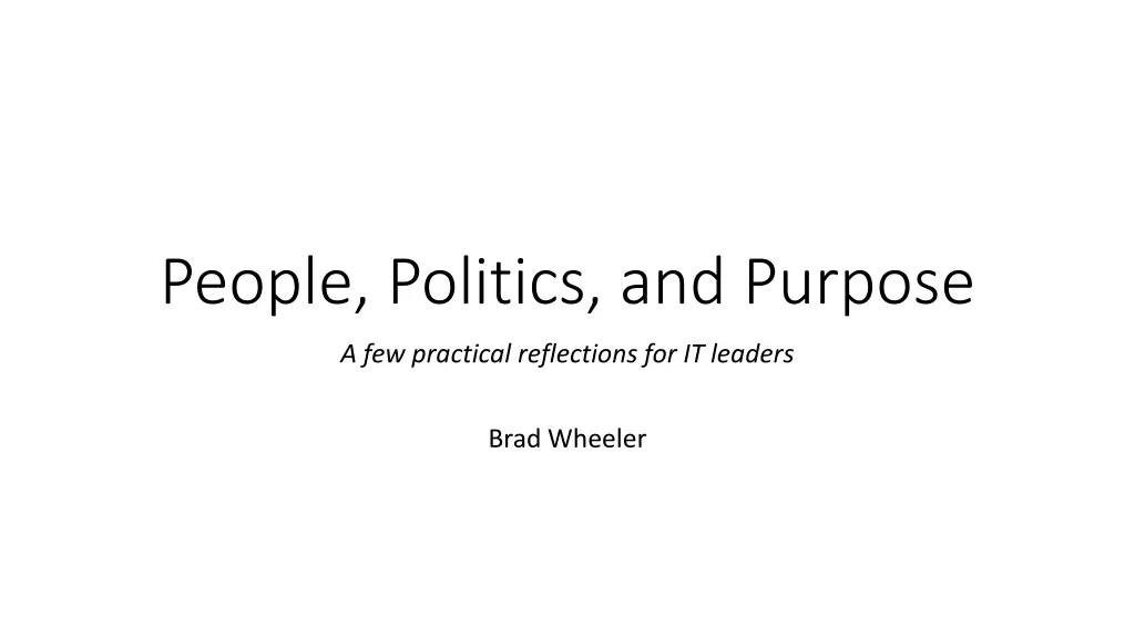 people politics and purpose 1