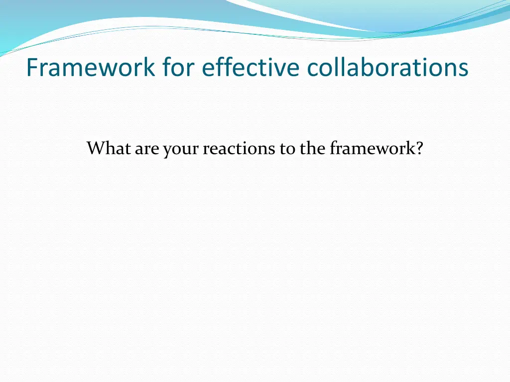 framework for effective collaborations 3