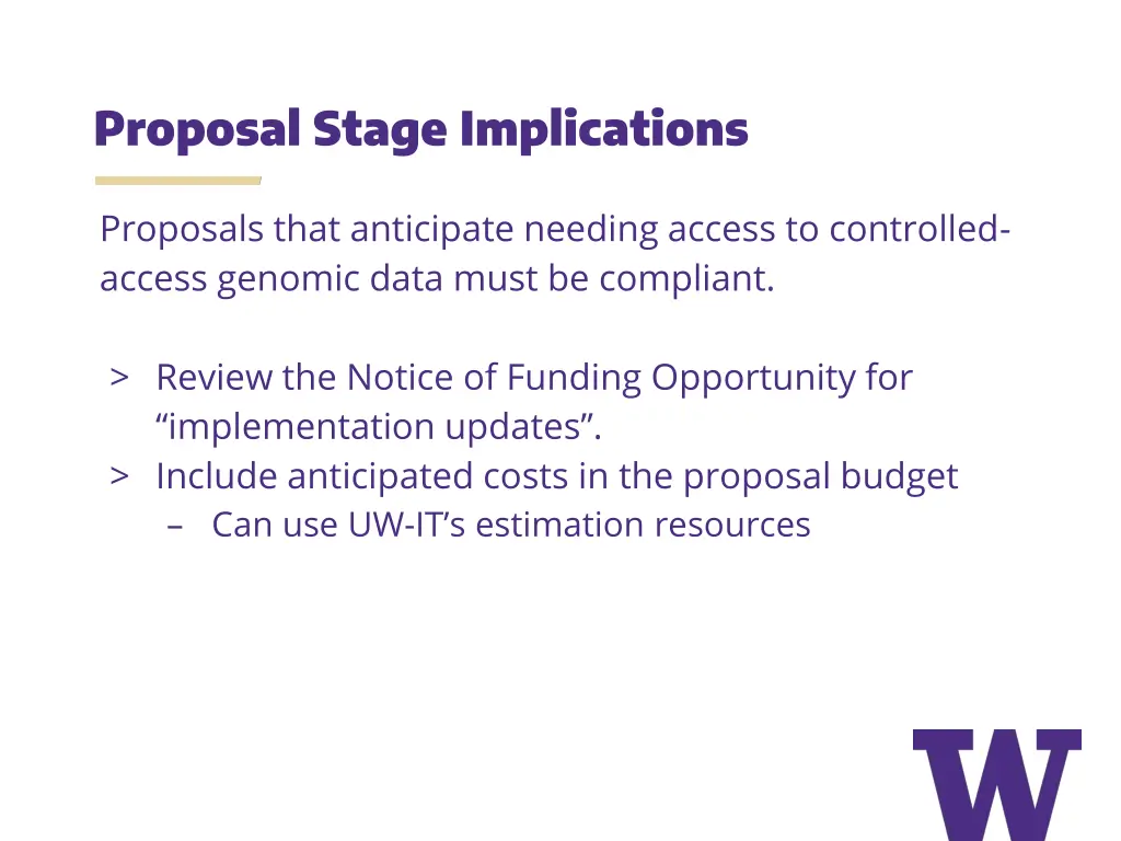 proposal stage implications