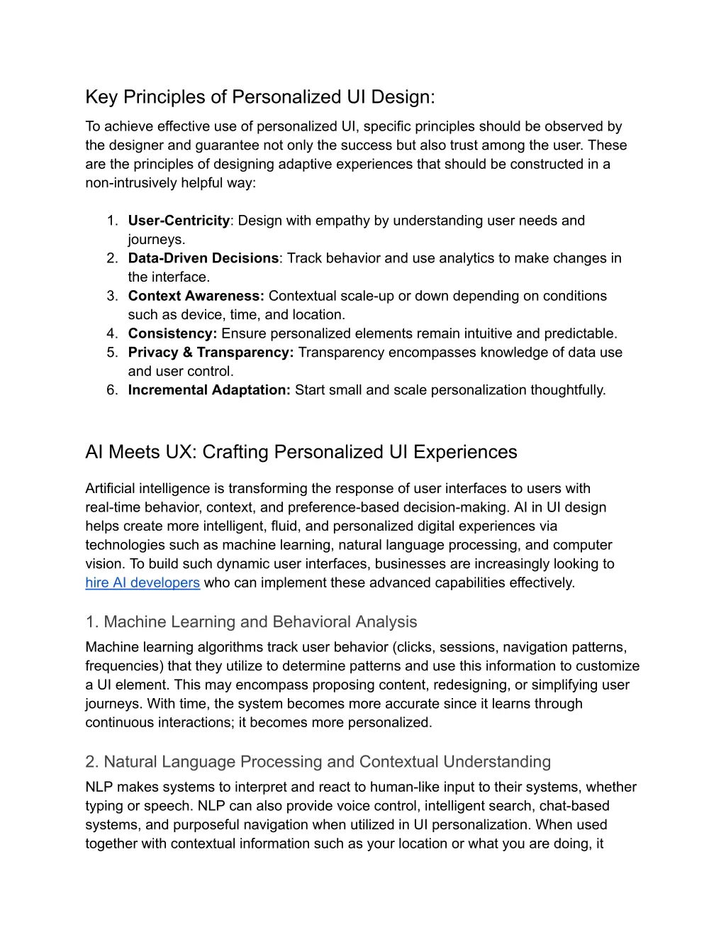 key principles of personalized ui design