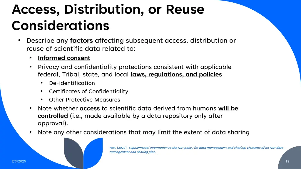 access distribution or reuse considerations