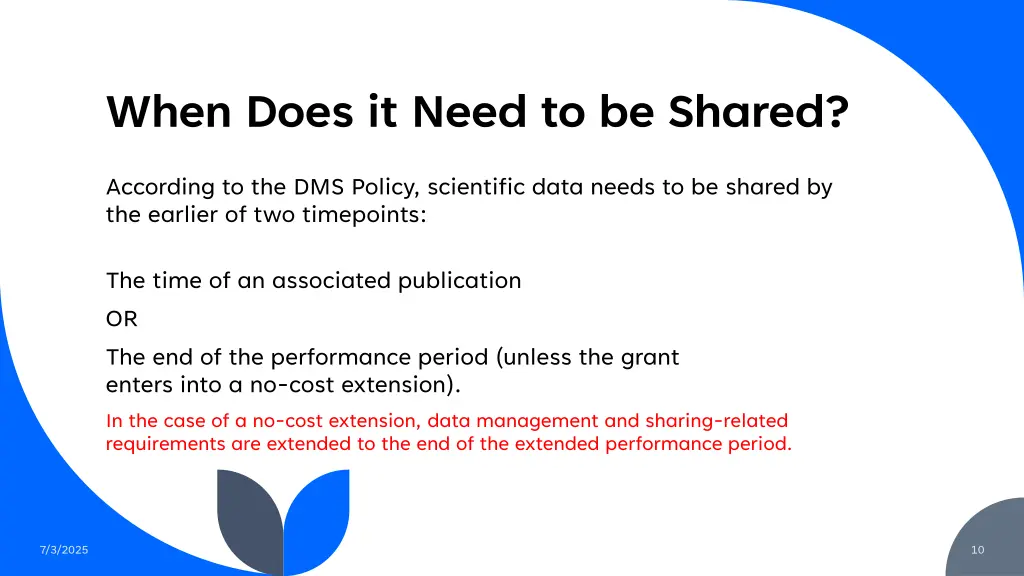 when does it need to be shared