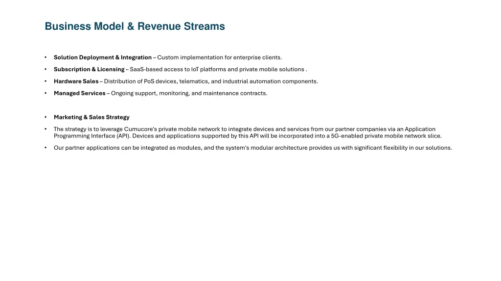 business model revenue streams