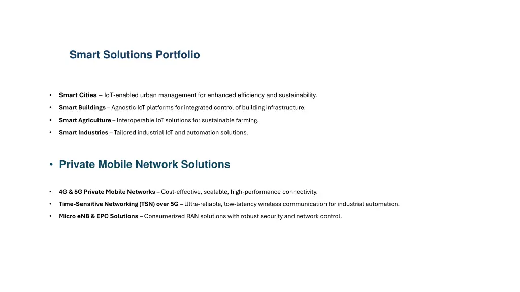 smart solutions portfolio